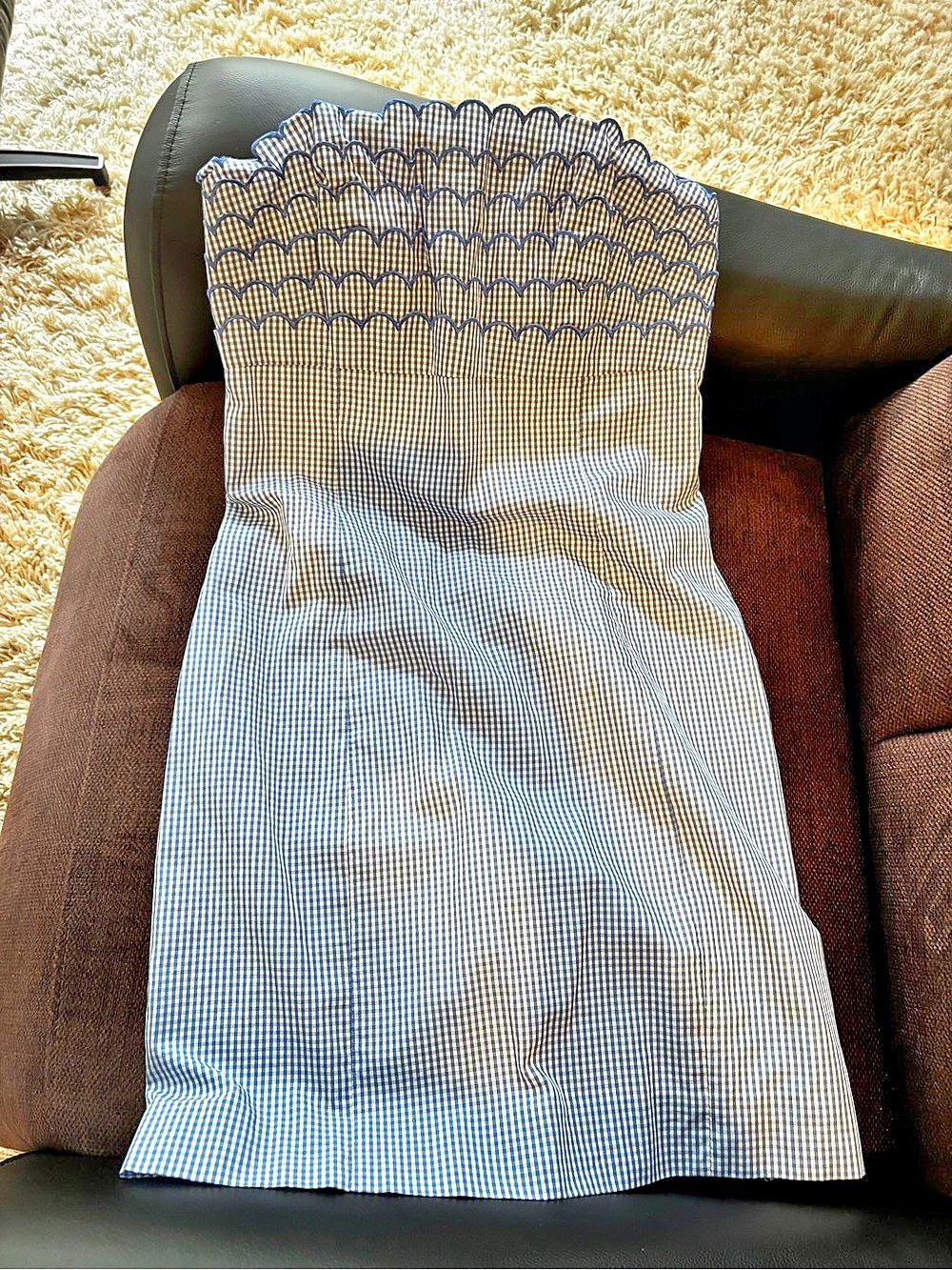 Lilly Pulitzer Gingham Strapless Mini Dress Blue & White Size O worn once